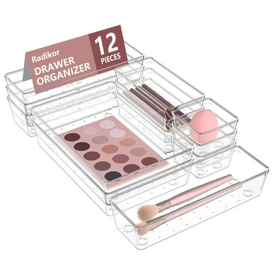Radikor Organizer Cassetti 12 Pezzi Contenitori per cassetti in Plastica - Immagine 1 di 4