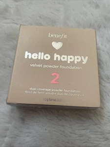 Benefit Hello Happy Dual-Coverage Powder Foundation Shade #2  ~ 7.0g / 0.25 oz - Picture 1 of 6