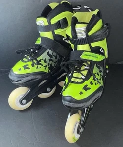 Bladerunner Phoenix Rollerblades Adjustable Youth Size 12 J 2 Black And Green - Picture 1 of 17