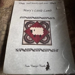 Nancy's Needle Pattern Needlepoint Small Monthly Quilt Series Mary's Little Lamb - Picture 1 of 3