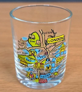 London England Shot Glass Cartoon Street Map graphic - Picture 1 of 3
