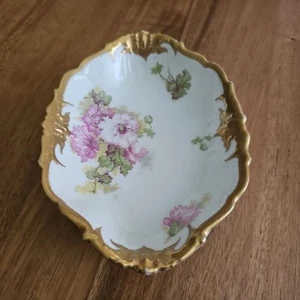 Antique B&H Limoges France Plate Floral Fancy Edge Gold Trim 1890-1900s - Picture 1 of 14