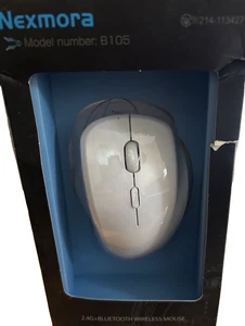 Nexmora 2.4G Bluetooth Wireless Mouse Model B105 Silent Clicking White New - Picture 1 of 5