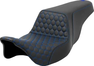 Saddlemen Honeycomb Step-Up Blue Stitching Touring Seat Black / Blue - Picture 1 of 1