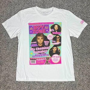 My Chemical Romance T-Shirt Mens XL White MCR Band Concert Boy Zone Gerard Way - Picture 1 of 9