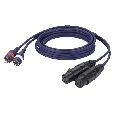 DAP AUDIO 2x RCA Chinch en 2x 3 polos. XLR hembra 1,50 metros
