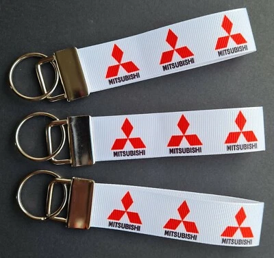 Mitsubishi Style Logo Evolution Lancer Car Outlander Keyring Key Fob Handmade