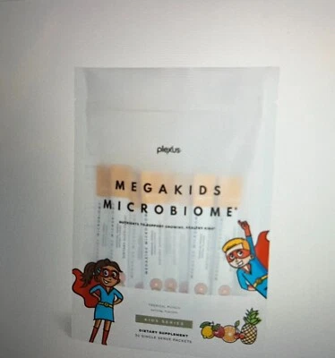 NUEVO Plexus Megakids Microbioma Tropical Punch 30 paquetes de una sola porción bolsa sellada Foto 1 de 4