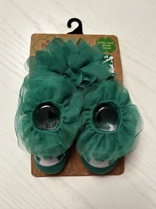 NWT Baby Essentials Infant Tulle Headband & Socks Set St. Patricks Day 0-6M Girl - Picture 1 of 6
