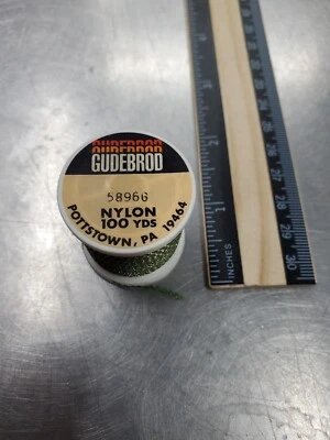 Bobinado de varilla de nailon Gudebrod verde oscuro y dorado carrete de 100 yardas ¡color raro! Foto 1 de 3