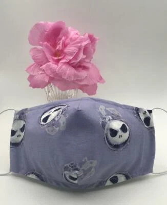 NEW Halloween Skull Adult Cloth Face Cover Mask 100% Cotton Washable Filter  - Image 1 of 4