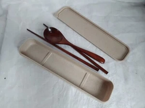 Juego de cuchara y palillos de madera para picnic - Imagen 1 de 2