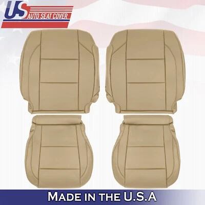 2005 to 2015 For Nissan Armada Titan 2x Top & 2x Bottom Leather Seat Covers Tan - Image 1 of 4