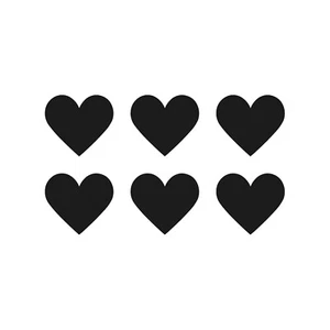 Heart Symbol Vinyl Decals Phone set of 6 Heart sign Stickers Sheet of 6 - Picture 1 of 12