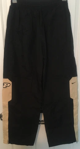 Nike Purdue Boilermakers Mens Size L Athletic Pants Mesh Lined Windbreaker Black Cover