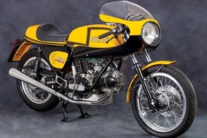 1972 Ducati 750 Sport Z Striped Motorcycle | 24x36 inch POSTER | vintage classic - Bild 1 von 2