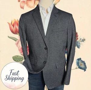 BANANA REPUBLIC Slim fit Mens Blazer 46R Gray Sport Coat Two Button Jacket Cotto - Picture 1 of 13