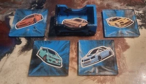 Hi Performance Cars Coaster set with holder - Made by Melb Artist - Picture 1 of 4
