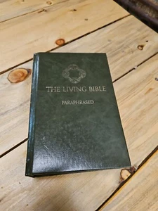 1983 The LIVING BIBLE Paraphrased Tyndale  Green Padded Faux Leather HC  - Picture 1 of 6