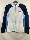 ADIDAS GOLF Women's OLYMPIC USA RAIN Zip Jacket White Blue Sz M NWT