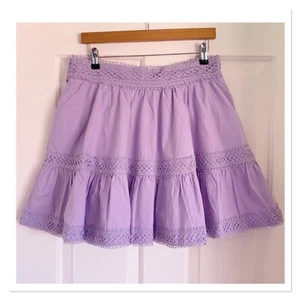 NWOT Ave Lilac Linen Blend Crochet Trim Skirt XL - Picture 1 of 2
