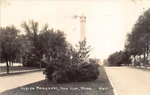Ulm MN Native American Indian Monument, in 1938 RPPC Postcard - Picture 1 of 1