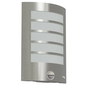 LED Außenleuchte mit Bewegungsmelder IP44 Wandleuchte Silber E27 Fassung - Bild 1 von 6