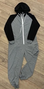 Coof Andy Hooded one zip pajama adult Small, Black Grey - Picture 1 of 11