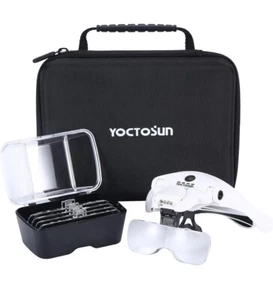 Magnifying Glasses with Light Head Mount Magnifier with 5 Lenses Headband Sto... - Picture 1 of 9