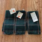 Charles Craft Green Red Gold Plaid Cross Stitch Kitchen Towels Set Of 3