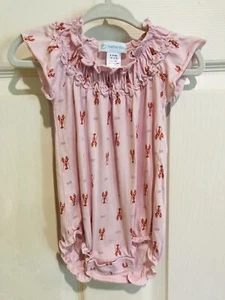 Pluma Bebé Infantil Niñas Burbuja 1 Pieza Conjunto Talla 6-9 Meses Rosa Rojo Langostas - Imagen 1 de 5