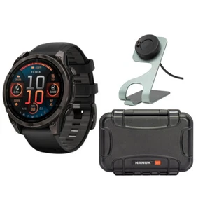 Garmin Fenix 8 AMOLED Sapphire 47mm GPS Black and Pebble Gray Smartwatch Bundle - Picture 1 of 7
