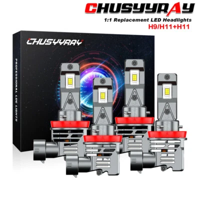 For Infiniti QX30 2017-2018 -4X 6000K LED Headlight High Low Beam Bulbs Combo S+ - Image 1 of 4