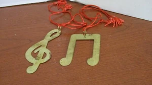 Made in India 2er Set MUSIKNOTEN & HÖHENSCHLÜSSEL Weihnachtsschmuck - Bild 1 von 6