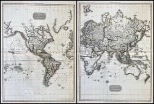 Mapa del mundo mapa del mundo Mappemonde John Pinkerton mapa mapa carte graving 1812 - Imagen 1 de 3