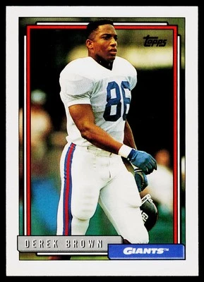 Derek Brown, 1992 Topps, #720, New York Giants, RC - Image 1 of 2
