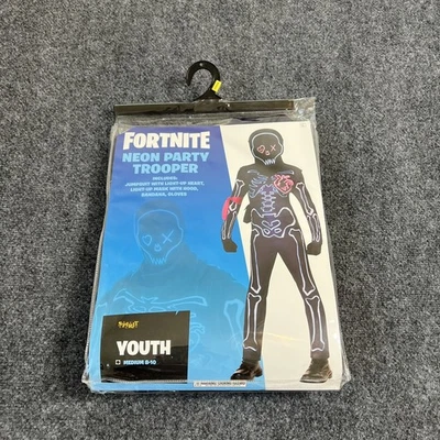 NUEVO FORTNITE Neón Fiesta Soldado Brillo Iluminar Máscara Espíritu Halloween Mediano 8-10 Foto 1 de 4