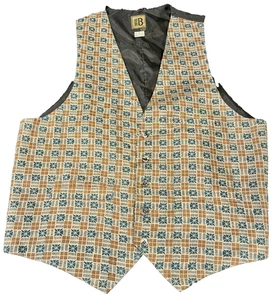 Vintage Herren Bruno 100% Seide Weste Gr. M - Made In Italy Anzug - Bild 1 von 6