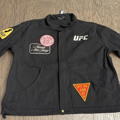 Chaqueta negra de lona para hombre UFC 316 Newark NJ 2XL bordada/parches limitada nueva con etiquetas Foto 1 de 4