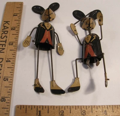 2 FIGURAS ORIGINALES ANTIGUAS DE COLECCIÓN MARX HOJALATA LITOGRAFÍA MERRY MAKERS BANDA MICKEY MOUSE Foto 1 de 4