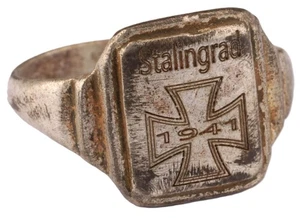 Anillo alemán ruso Stalingrado 1941 Segunda Guerra Mundial Alemania Ejército Wehrmacht fuerza joya - Imagen 1 de 13