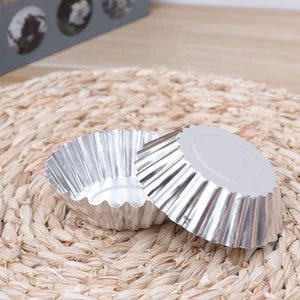 10 piezas de aluminio para cupcakes forro plantilla para pasteles antiadherente huevo tarta molde magdalenas - Imagen 1 de 12