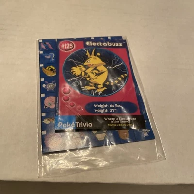 Tarjeta Pokémon Electabuzz #125 Mewtwo Strikes Back Burger King Pokemon PokeTrivia Foto 1 de 2