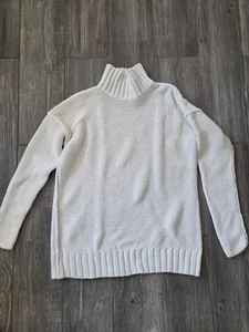 Lauren Ralph Lauren Creme Baumwolle Leinen Stehkragen Grobstrick Pullover S. Sehr guter Zustand - Bild 1 von 5