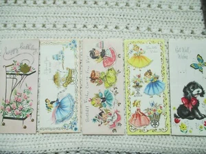 Vintage LOT Unused Deluxe Assortment 11 Greeting Cards Mid Century All Occasion  - Picture 1 of 4