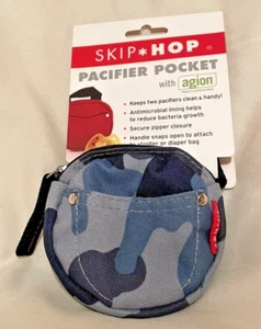 Skip Hop Grab and Go Pacifier Pocket Holder Case Fits 2 Pacifiers Blue Camo - Picture 1 of 2