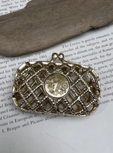 Vintage Metal Las Vegas Lock Coin Change Purse Gold Tone Metal 🎲 - Picture 1 of 11
