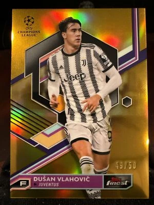 Dusan Vlahovic 2022-23 Topps Finest UEFA /50 - Image 1 of 2