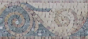 Abstract Spiral Hand Cut Border Frame Home Design Marble Mosaic - Picture 1 of 1
