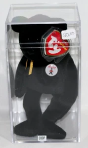 2007 HAMLEY EBONY TY BEANIE BABY BABIES UK HAMLEYS EXCLUSIVE BLACK BEAR MWMTs - Picture 1 of 2